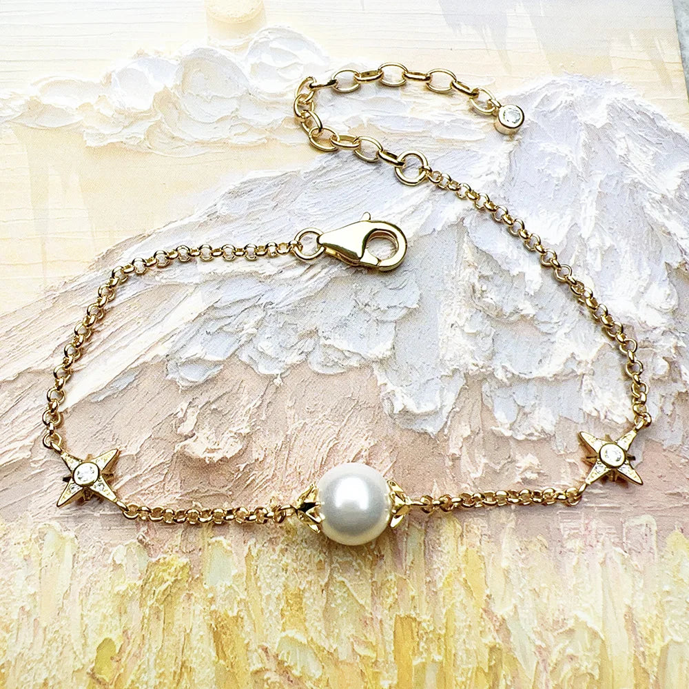 Stardust Pearl Link Bracelet