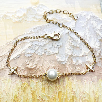 Stardust Pearl Link Bracelet