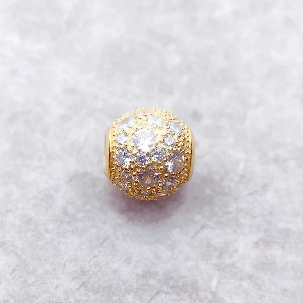 Golden Crushed Christmas Charm Bead