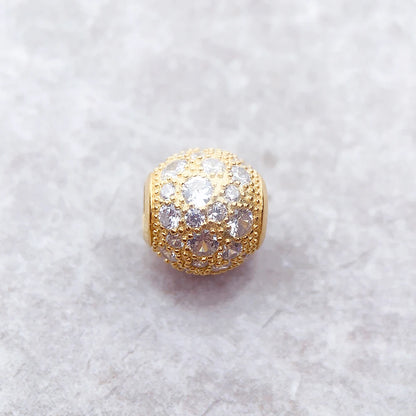 Golden Crushed Christmas Charm Bead