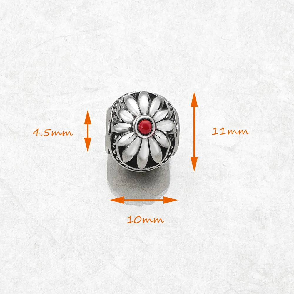 Red Pollen Charm Bead