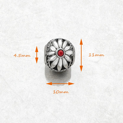 Red Pollen Charm Bead