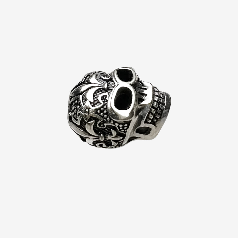 Fleur-de-lis Skull Charm Bead