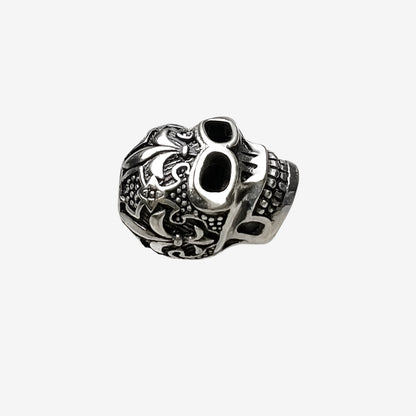 Fleur-de-lis Skull Charm Bead