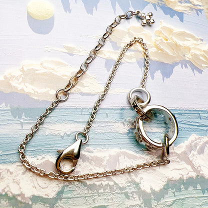 Silver Crown Link Bracelet