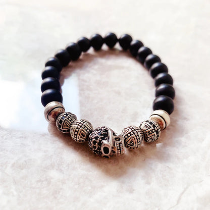 Heavy Skull Bead Bracelet
