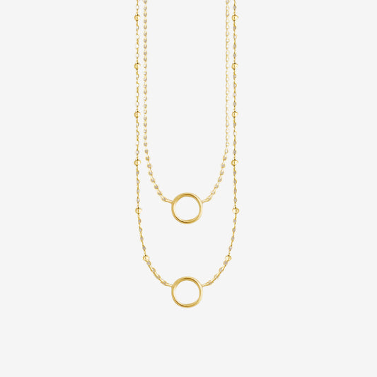 Golden Double Hoop Necklace
