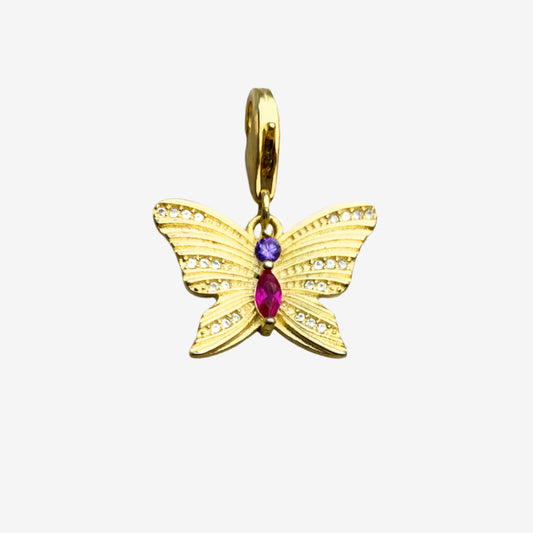 Golden Spread Butterfly Charm